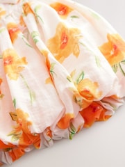Orange Floral Bubble Hem Bow Dress (3mths-8yrs) - Image 7 of 7