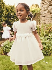 Hvit - Girl Flower Print Corsage Dress (3mths-8yrs) - Bilde 1 av 9