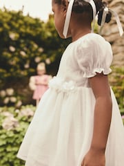 Hvit - Girl Flower Print Corsage Dress (3mths-8yrs) - Bilde 4 av 9