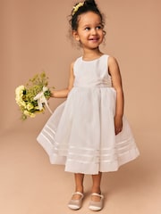 Cream Flower Girl Organza Dress (3mths-10yrs) - Image 1 of 8