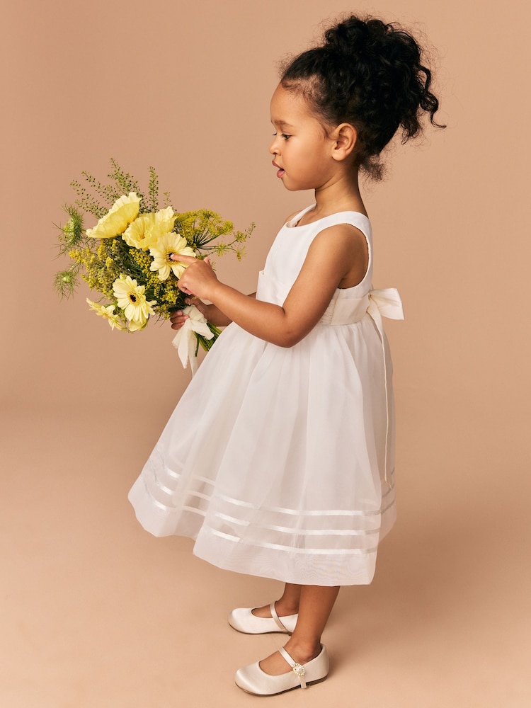 Cream Flower Girl Organza Dress (3mths-10yrs) - Image 2 of 8