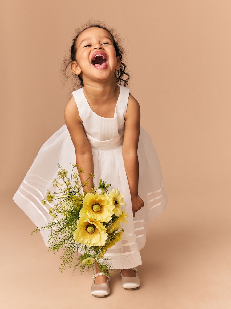 Cream Flower Girl Organza Dress (3mths-10yrs) - Image 4 of 8