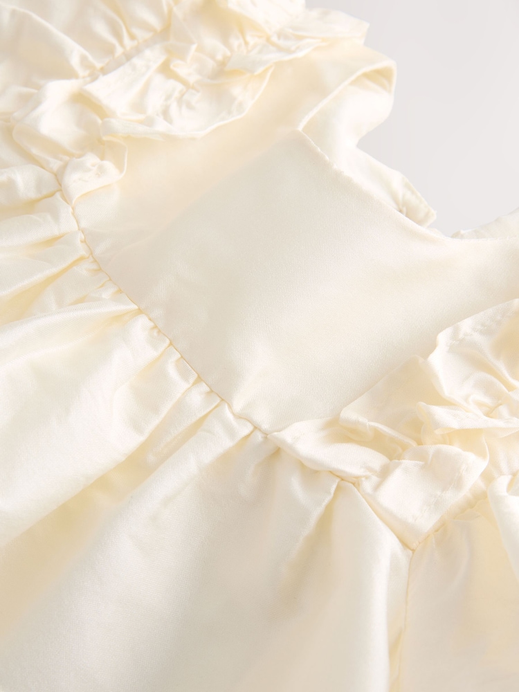 Ivory Taffeta Ruffle Party Dress (3mths-8yrs) - Image 7 of 8