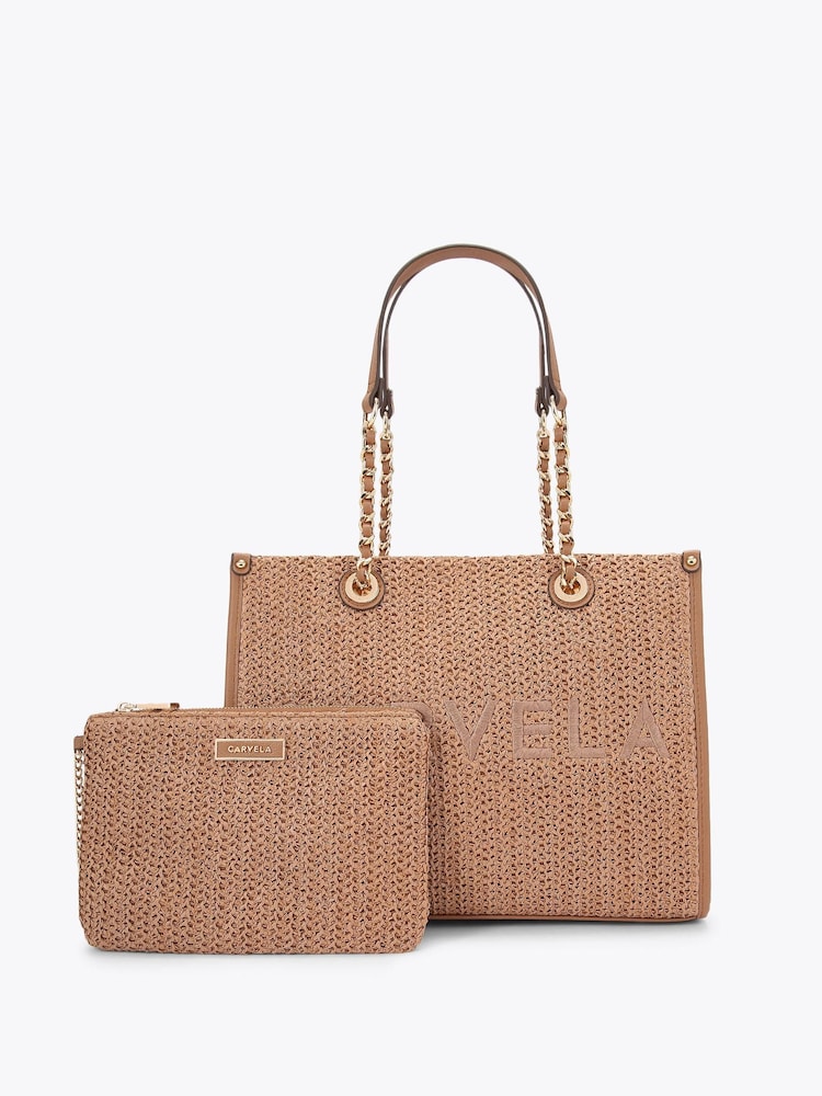 Carvela Natural Sorrento Midi Raffia Bag - Image 2 of 5 Carvela Natural Sorrento Midi Raffia Bag - Image 2 of 5