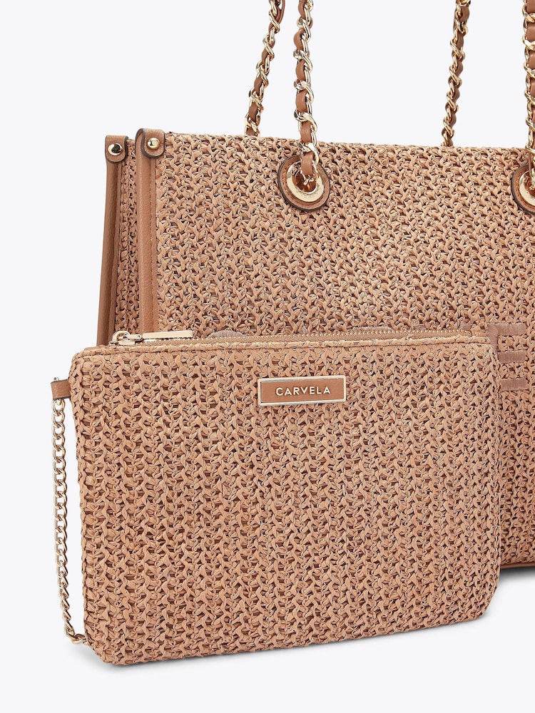 Carvela Natural Sorrento Midi Raffia Bag - Image 5 of 5 Carvela Natural Sorrento Midi Raffia Bag - Image 5 of 5