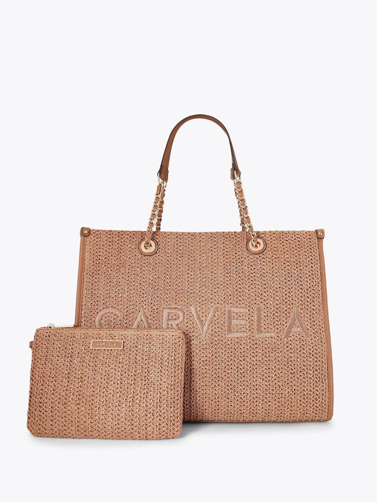 Carvela Natural Sorrento Raffia Tote Bag - Image 2 of 5 Carvela Natural Sorrento Raffia Tote Bag - Image 2 of 5