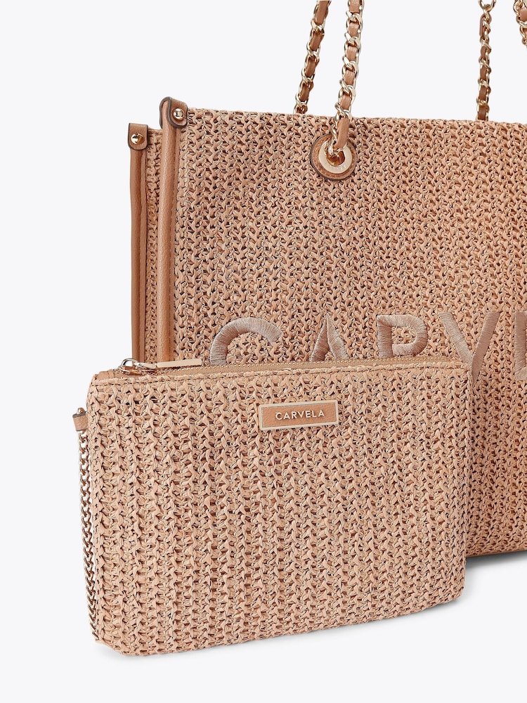 Carvela Natural Sorrento Raffia Tote Bag - Image 5 of 5 Carvela Natural Sorrento Raffia Tote Bag - Image 5 of 5