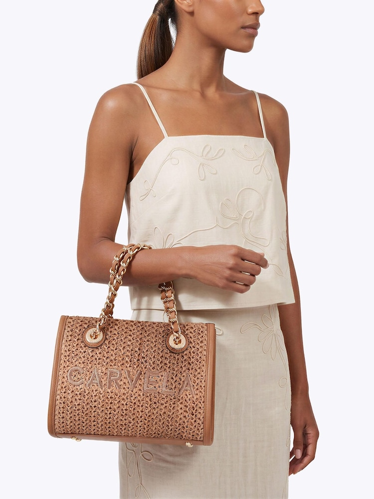 Carvela Natural Sorrento Mirco Raffia Bag - Image 1 of 5 Carvela Natural Sorrento Mirco Raffia Bag - Image 1 of 5