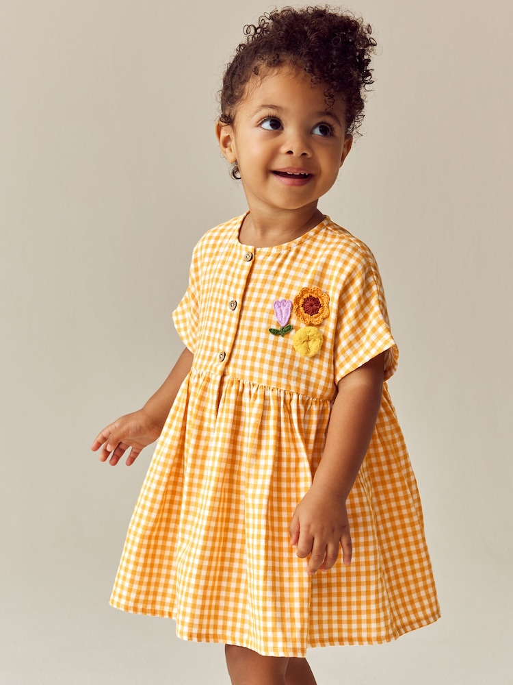 Yellow Check Relaxed Summer Dress (3mths-8yrs) - Image 1 of 8