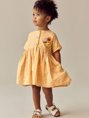 Yellow Check Relaxed Summer Dress (3mths-8yrs) - Image 2 of 8