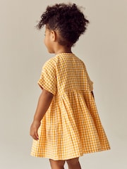 Yellow Check Relaxed Summer Dress (3mths-8yrs) - Image 3 of 8