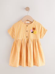 Yellow Check Relaxed Summer Dress (3mths-8yrs) - Image 5 of 8