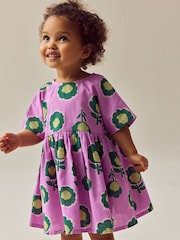 Purple Printed Boxy Summer Dress (3mths-8yrs) - Image 1 of 8