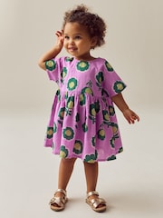 Purple Printed Boxy Summer Dress (3mths-8yrs) - Image 2 of 8