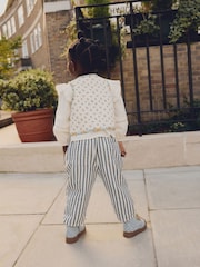Cream Ditsy 100% Cotton Quilted Gilet And Blouse Set (3mths-8yrs) - Image 3 of 4