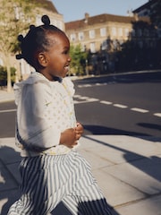 Cream Ditsy 100% Cotton Quilted Gilet And Blouse Set (3mths-8yrs) - Image 4 of 4
