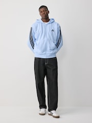 adidas Blue Essentials 3-Stripes French Terry Full-Zip Hoodie - Image 3 of 6