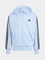 adidas Blue Essentials 3-Stripes French Terry Full-Zip Hoodie - Image 6 of 6
