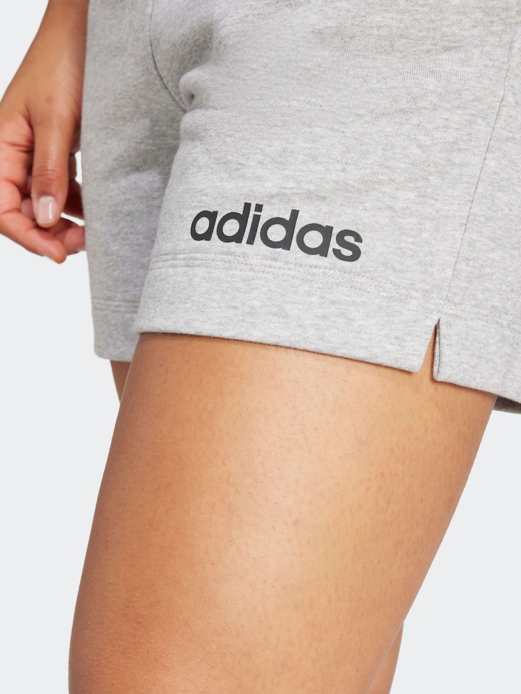 adidas Grey Linear French Terry Shorts - Image 5 of 6