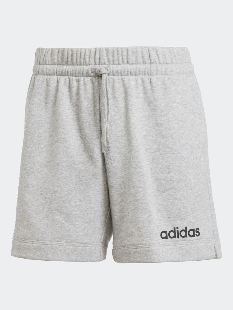 adidas Grey Linear French Terry Shorts - Image 6 of 6