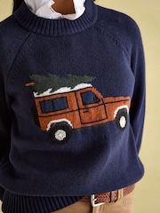 Joules Cracking Navy Intarsia 4x4 Jumper - Image 6 of 8