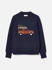 Joules Cracking Navy Intarsia 4x4 Jumper - Image 8 of 8
