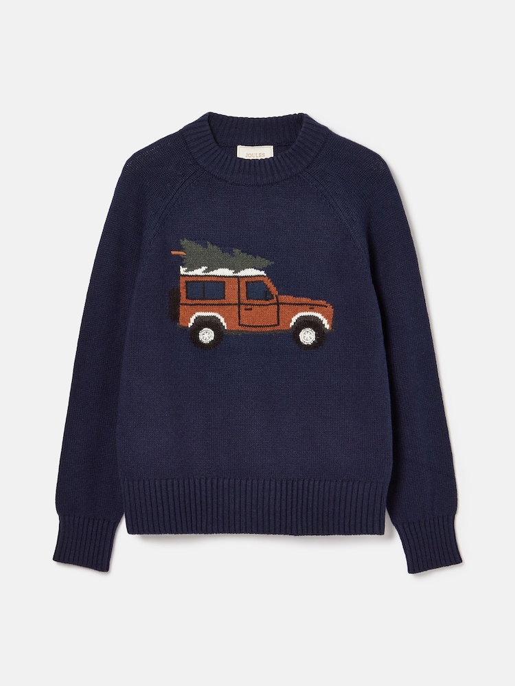 Joules Cracking Navy Intarsia 4x4 Jumper - Image 8 of 8