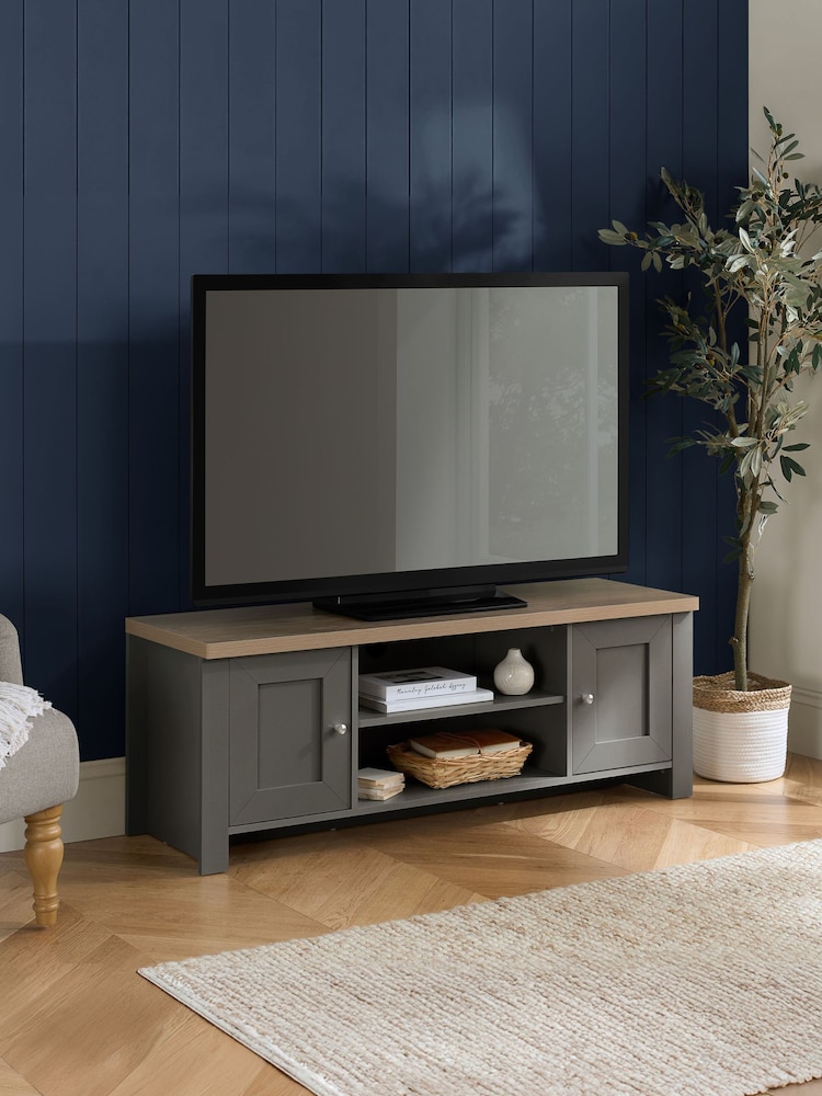 Birlea Dark Grey Highgate Large TV Unit - Image 1 of 5 Birlea Dark Grey Highgate Large TV Unit - Image 1 of 5