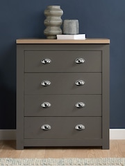 Birlea Dark Grey Highgate 4 Drawer Effect Chest - Image 1 of 6