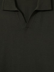 Reiss Dark Military Green Maxwell Merino Wool Half-Zip Polo Shirt - Image 5 of 5