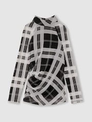 Reiss Danna Checked Ruched Top - Image 2 of 6