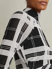Reiss Danna Checked Ruched Top - Image 4 of 6