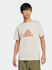 adidas Originals Cream Graphic T-Shirt - Image 1 of 6