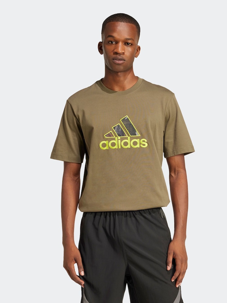 adidas Originals Green Graphic T-Shirt - Image 1 of 6