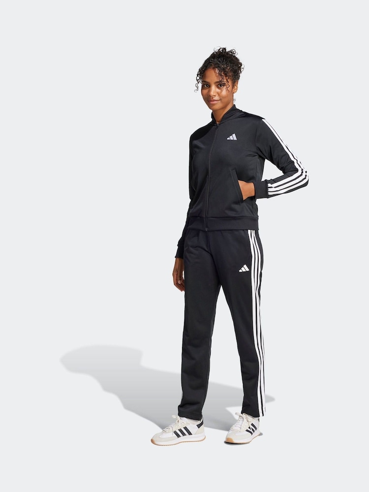 adidas Black Essentials 3 Stripes Tracksuit - Image 1 of 8