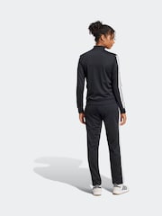 adidas Black Essentials 3 Stripes Tracksuit - Image 2 of 8