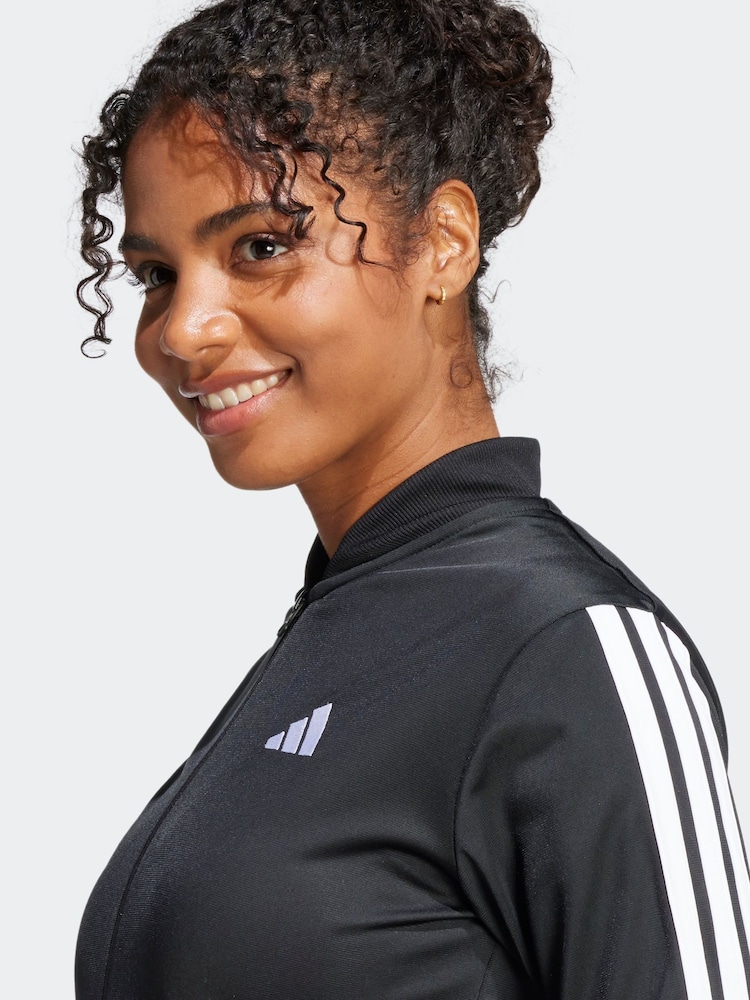 שחור - Adidas חליפת ספורט בייסיק בעיטור 3 פסים - Image 4 of 8