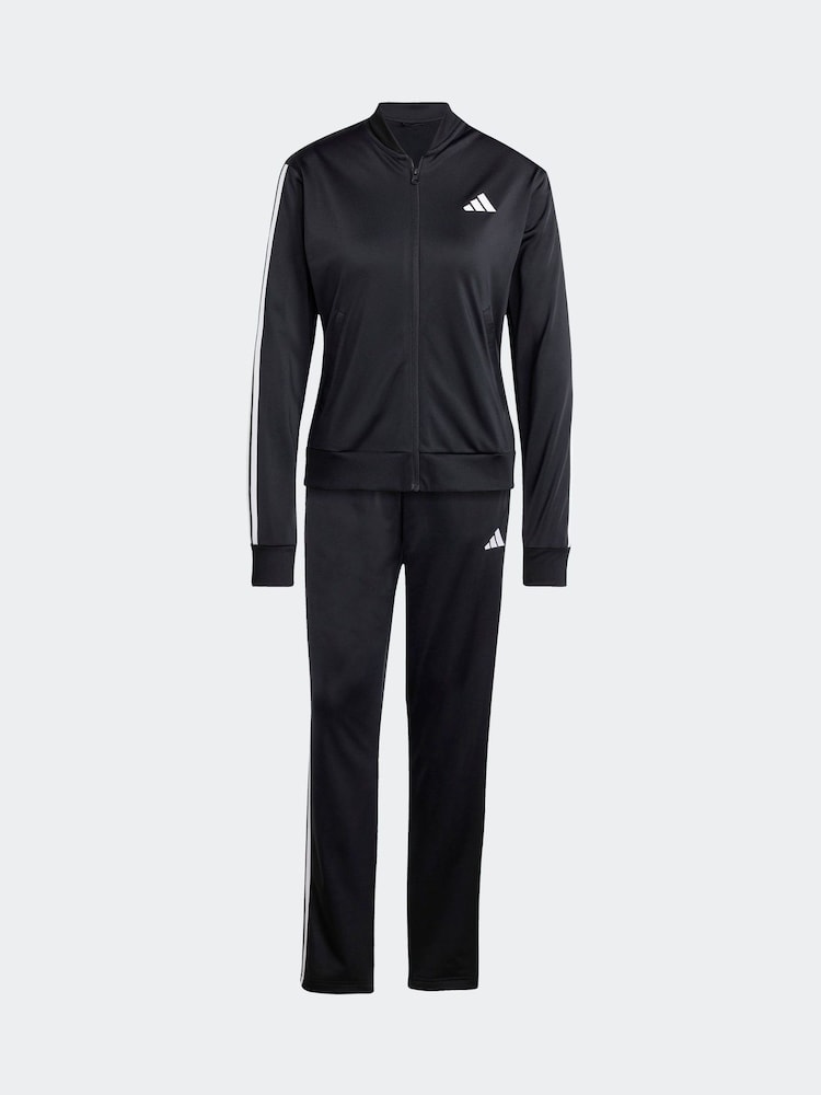 שחור - Adidas חליפת ספורט בייסיק בעיטור 3 פסים - Image 6 of 8