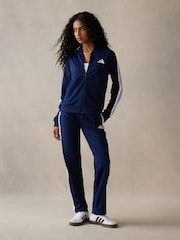adidas Blue Essentials 3 Stripes Tracksuit - Image 1 of 12