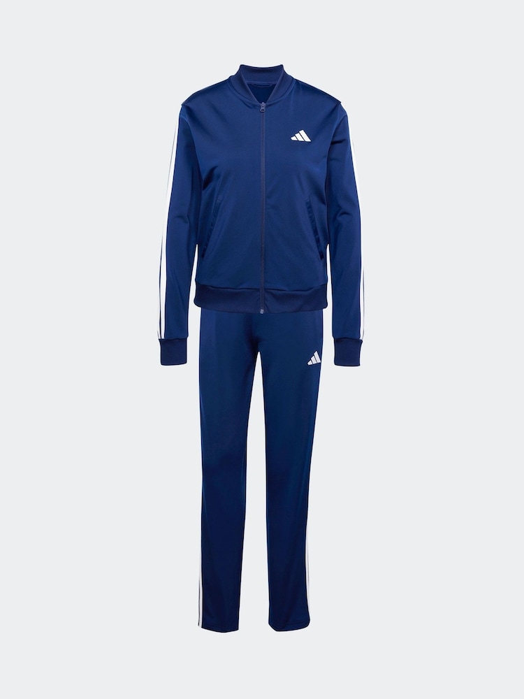 adidas Blue Essentials 3 Stripes Tracksuit - Image 10 of 12