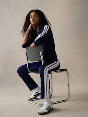 adidas Blue Essentials 3 Stripes Tracksuit - Image 3 of 12