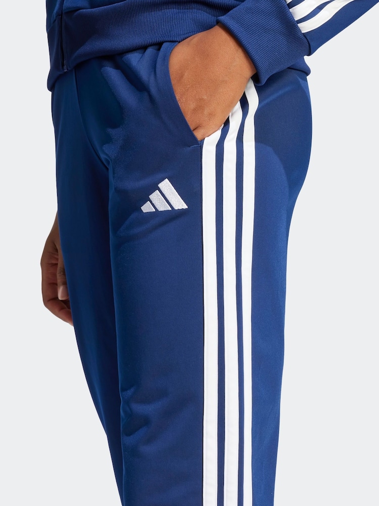 adidas Blue Essentials 3 Stripes Tracksuit - Image 8 of 12