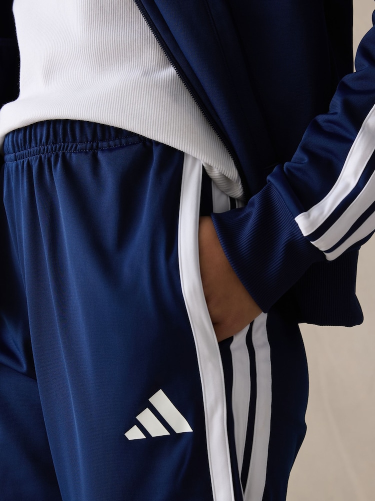 adidas Blue Essentials 3 Stripes Tracksuit - Image 9 of 12