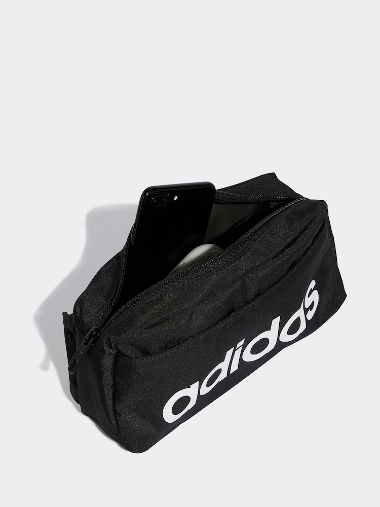 adidas Black Linear Bumbag - Image 3 of 5