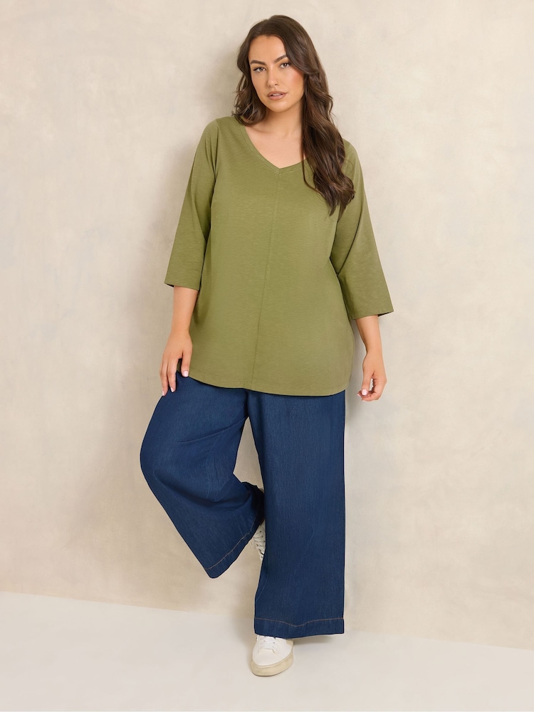 Evans Green V-Neck Cotton Top - Image 2 of 5 Evans Green V-Neck Cotton Top - Image 2 of 5