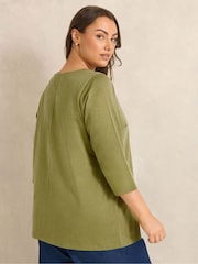Evans Green V-Neck Cotton Top - Image 3 of 5