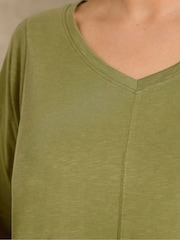 Evans Green V-Neck Cotton Top - Image 4 of 5