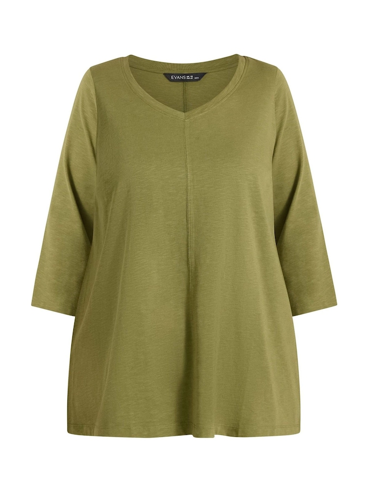 Evans Green V-Neck Cotton Top - Image 5 of 5 Evans Green V-Neck Cotton Top - Image 5 of 5