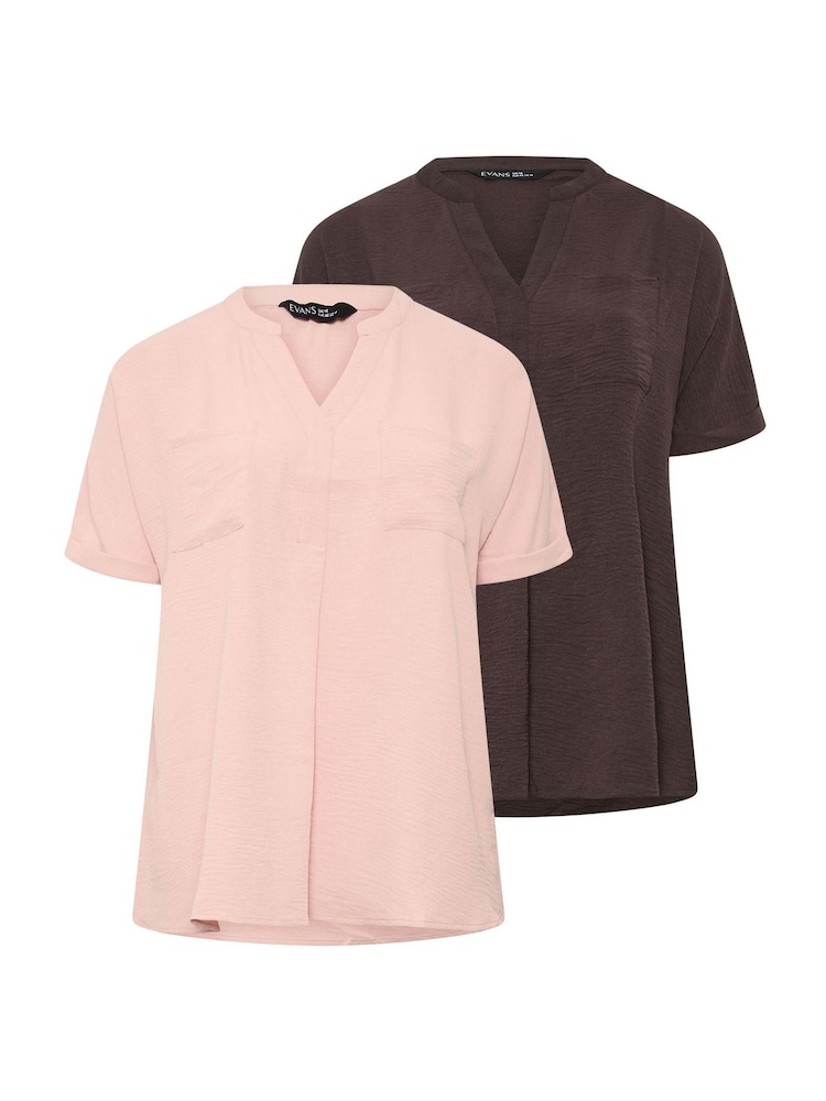 Evans Brown Utility Shirts 2 Pack - Image 1 of 5 Evans Brown Utility Shirts 2 Pack - Image 1 of 5