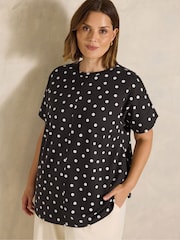 Evans Brown Scoop Neck Slub T-Shirt - Image 1 of 6